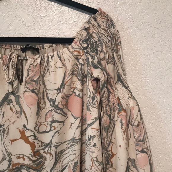 Olivaceous Marble Off the Shoulder Blouse or Dress - Picture 4 of 8